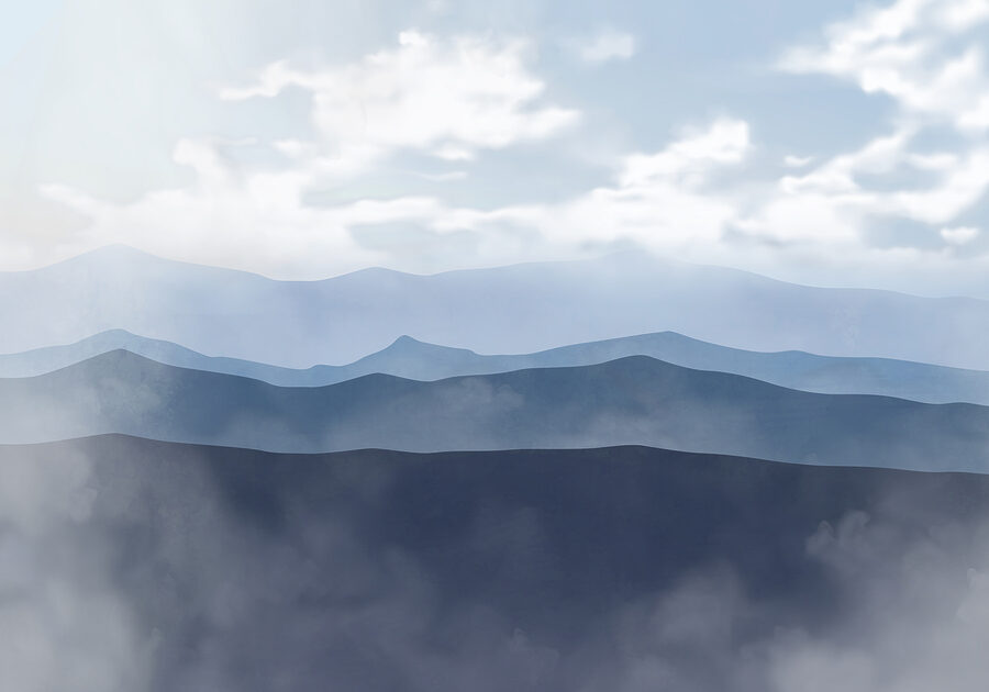 Mountain range with clouds Mountain range with clouds