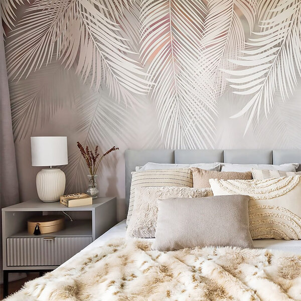 Bílé listy na šedém pozadí Bílé listy na šedém pozadí