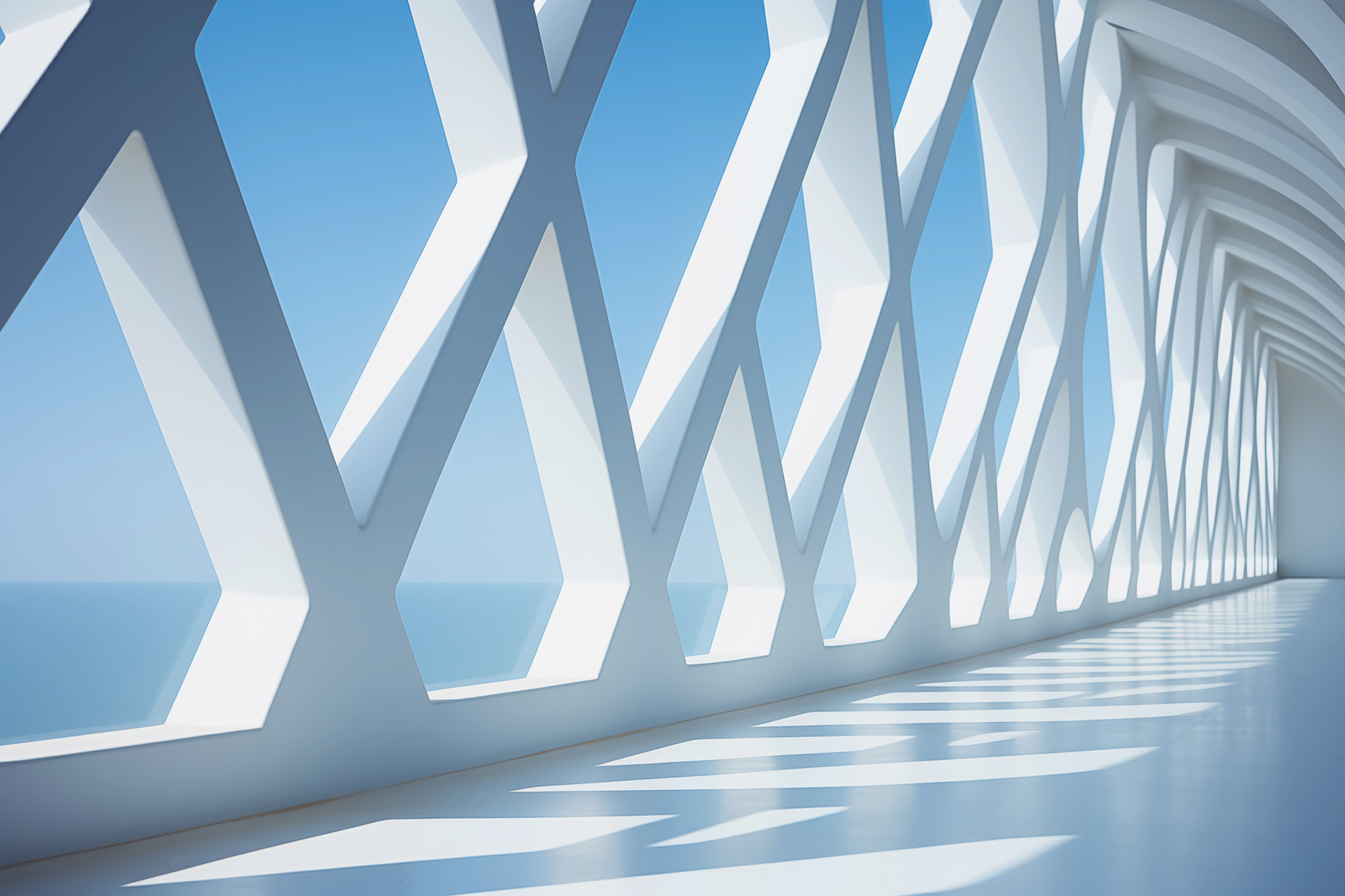 White wall with many windows White wall with many windows