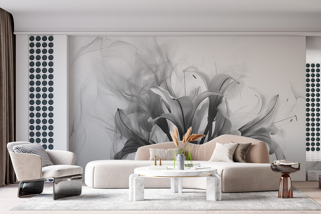 Black and white image of flowers