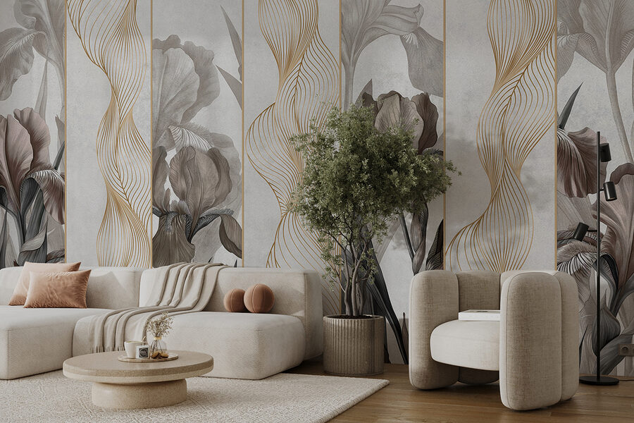 Elegantní vlny a květinový design Elegantní vlny a květinový design