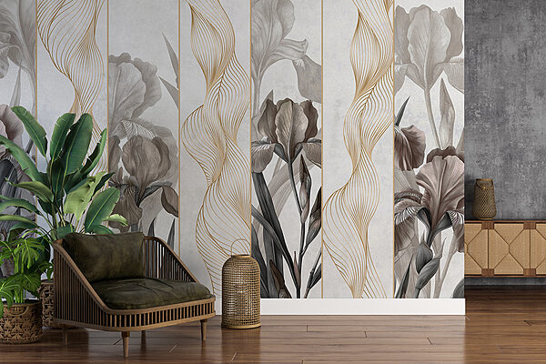 Elegantní vlny a květinový design Elegantní vlny a květinový design