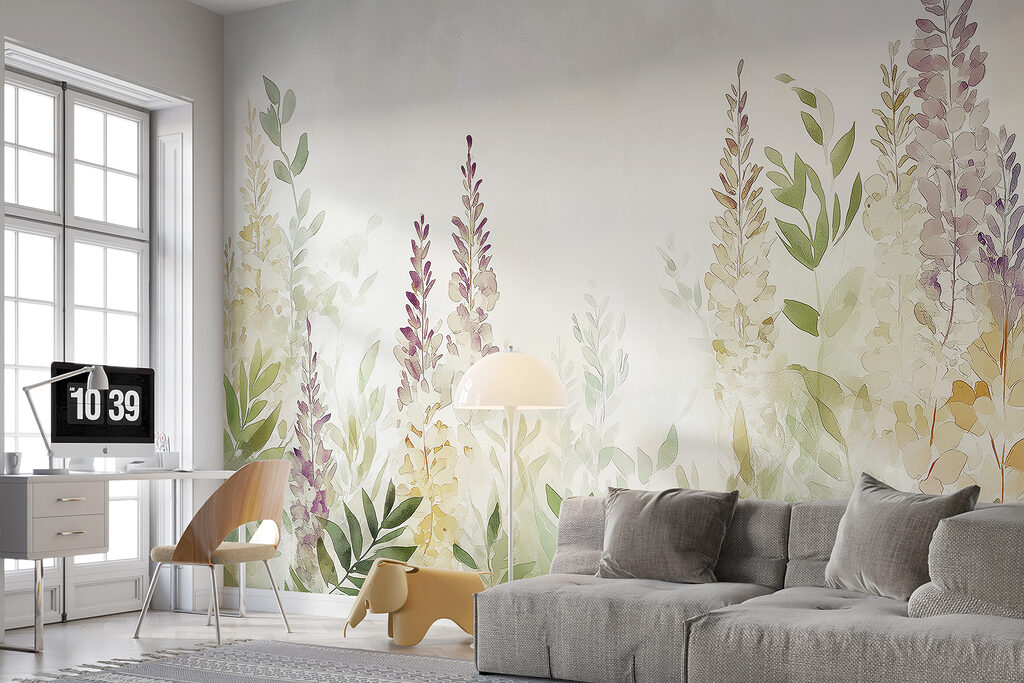 Painting of flowers and leaves