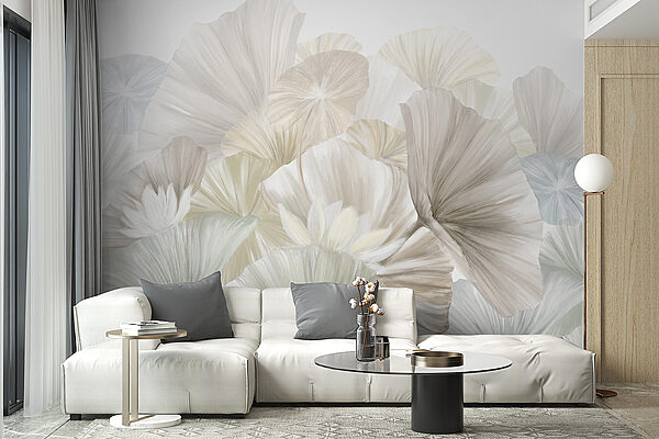 Group of white and grey leaves Group of white and grey leaves