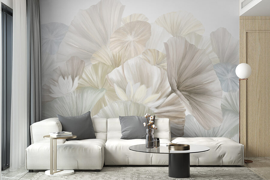 Group of white and grey leaves Group of white and grey leaves