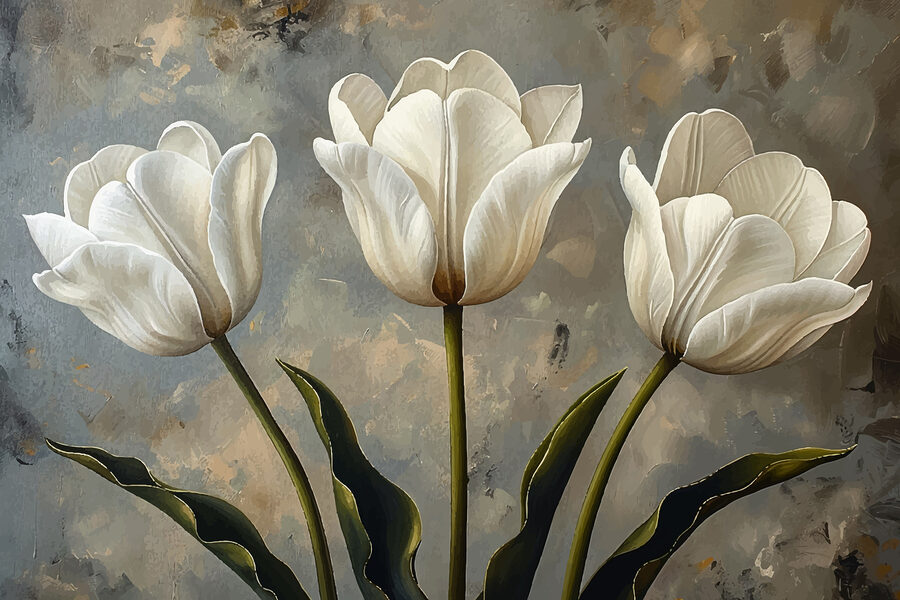 Malba bílých tulipánů