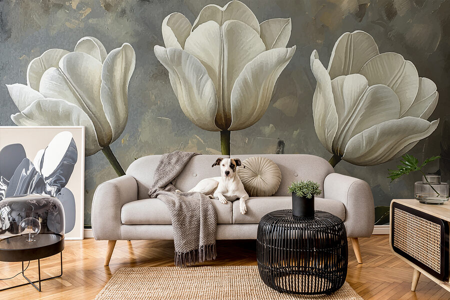 Malba bílých tulipánů