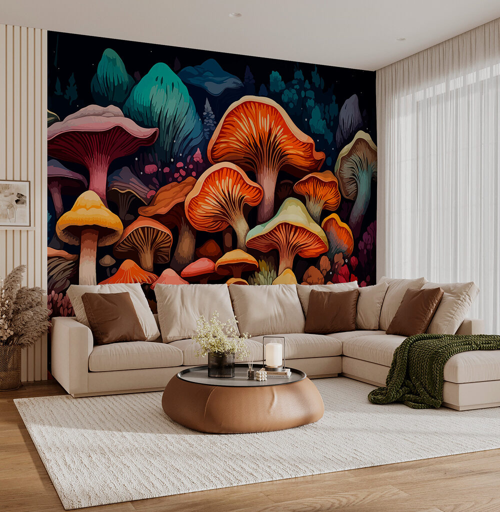 Group of mushrooms in a forest Group of mushrooms in a forest