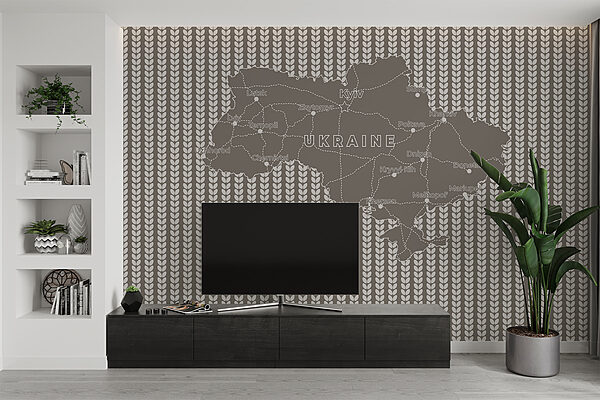 Mapa Ukrajiny s bílým textem Mapa Ukrajiny s bílým textem