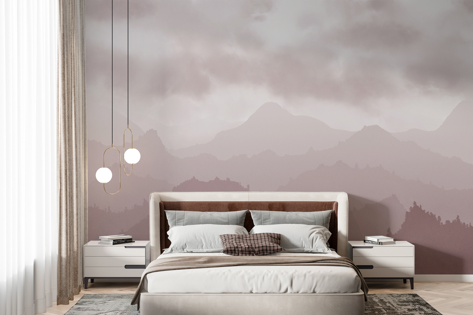 Foggy mountain range