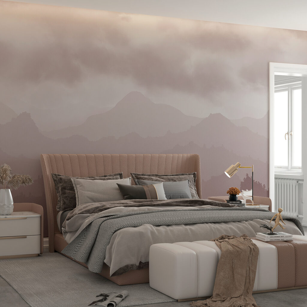 Foggy mountain range