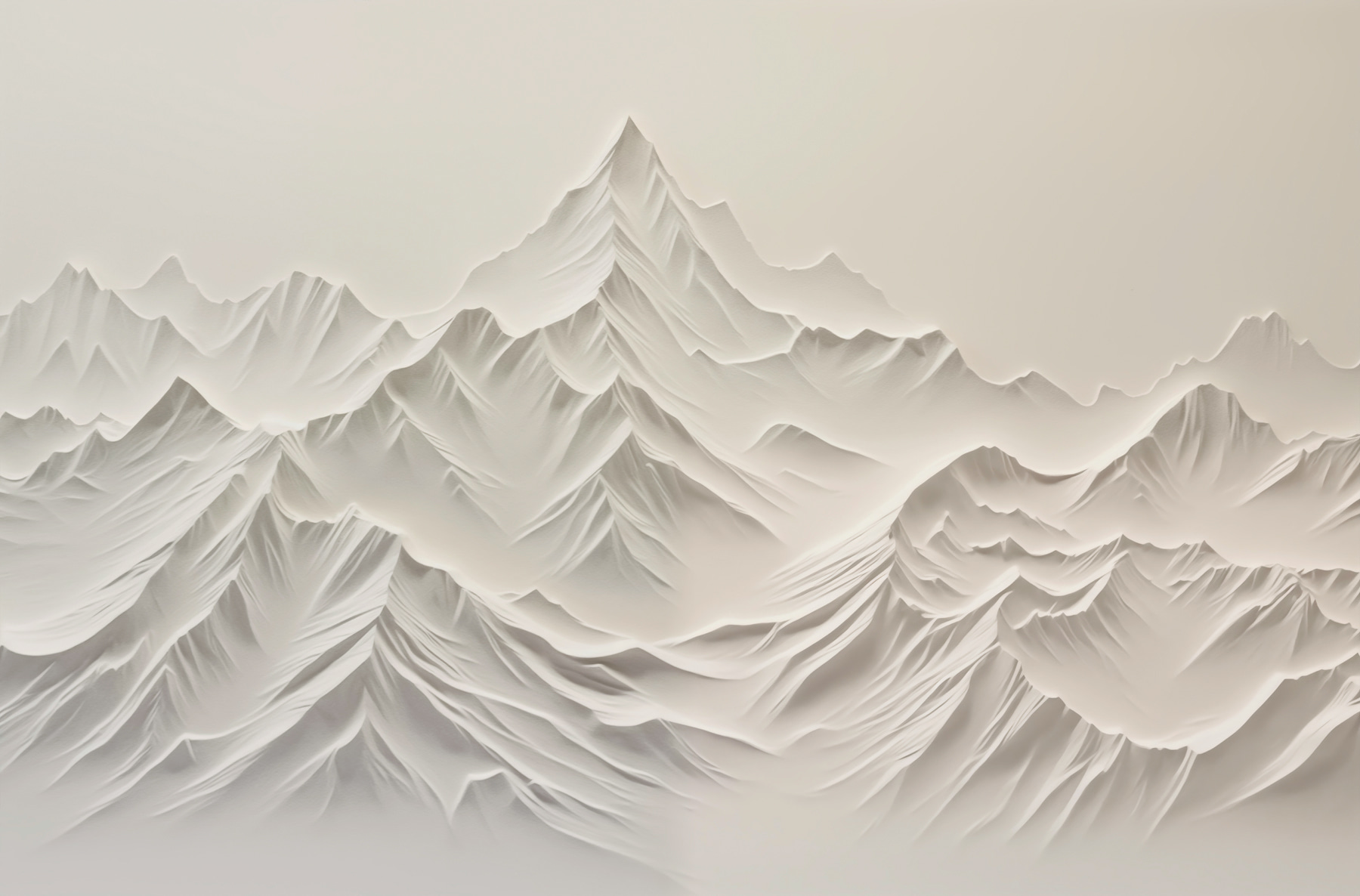 White mountain range with snow