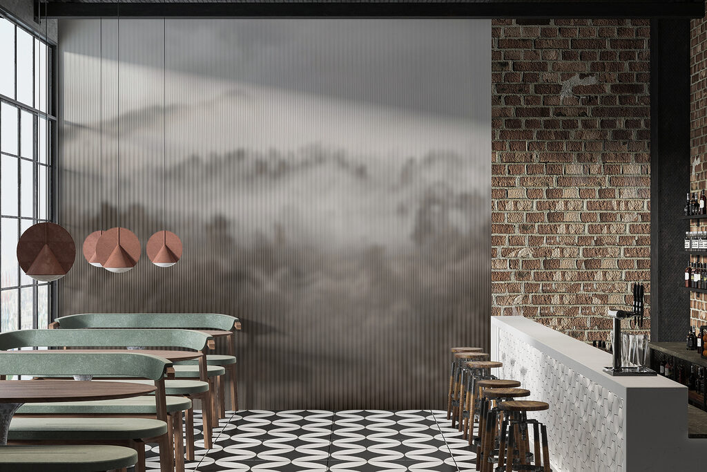 Foggy forest with trees Foggy forest with trees