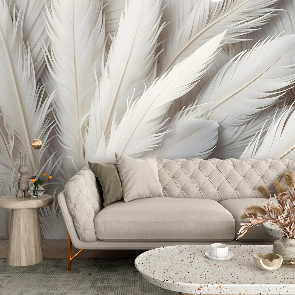 Group of white feathers