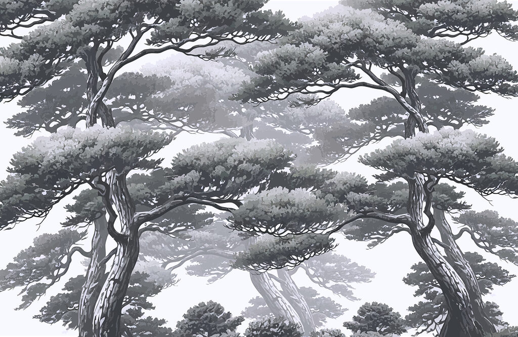 Group of trees with branches