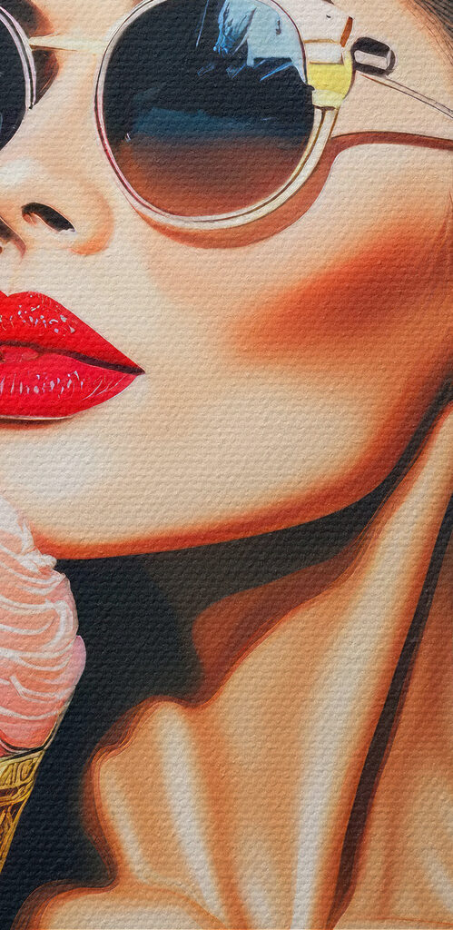 Woman holding an ice cream cone