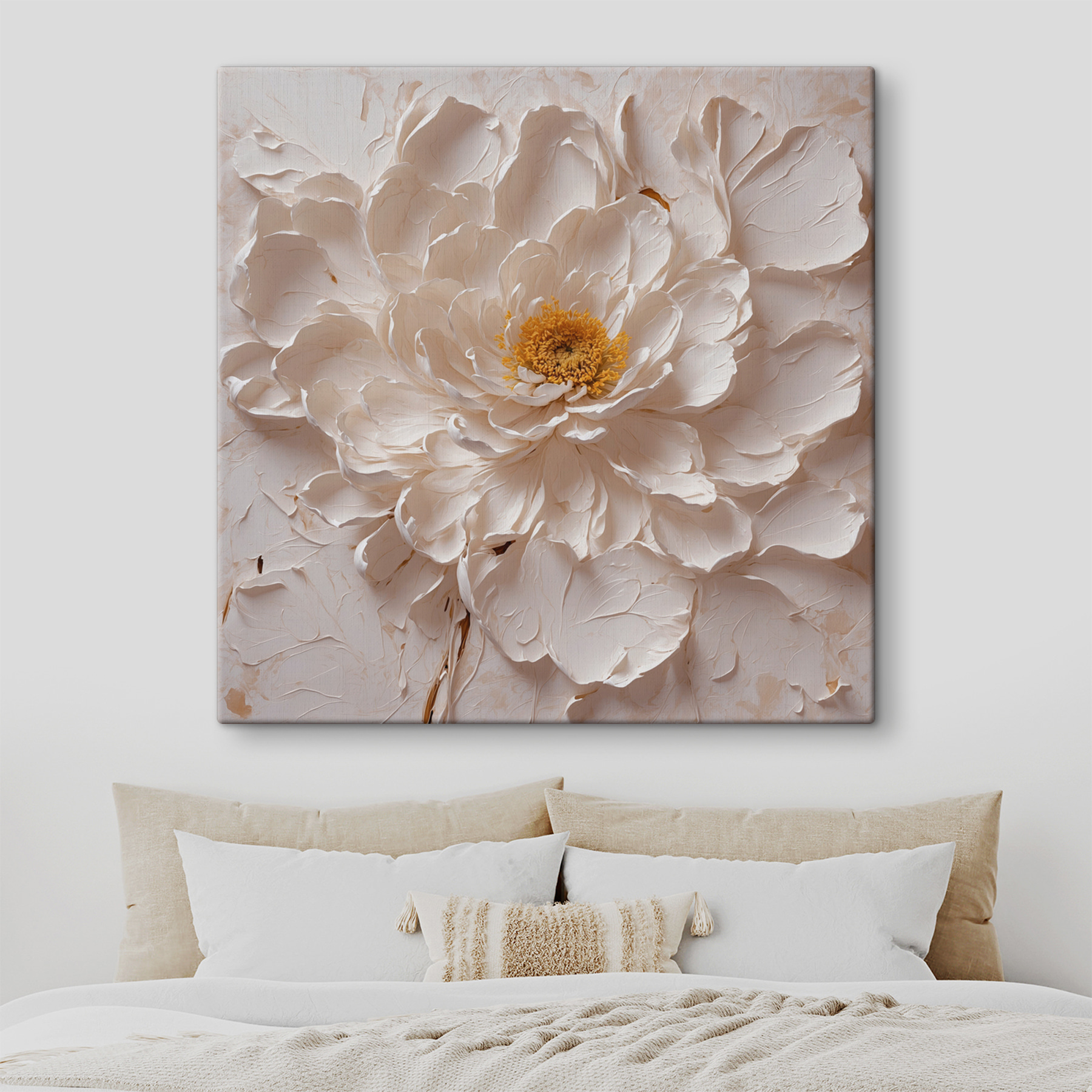 White flower with a yellow center