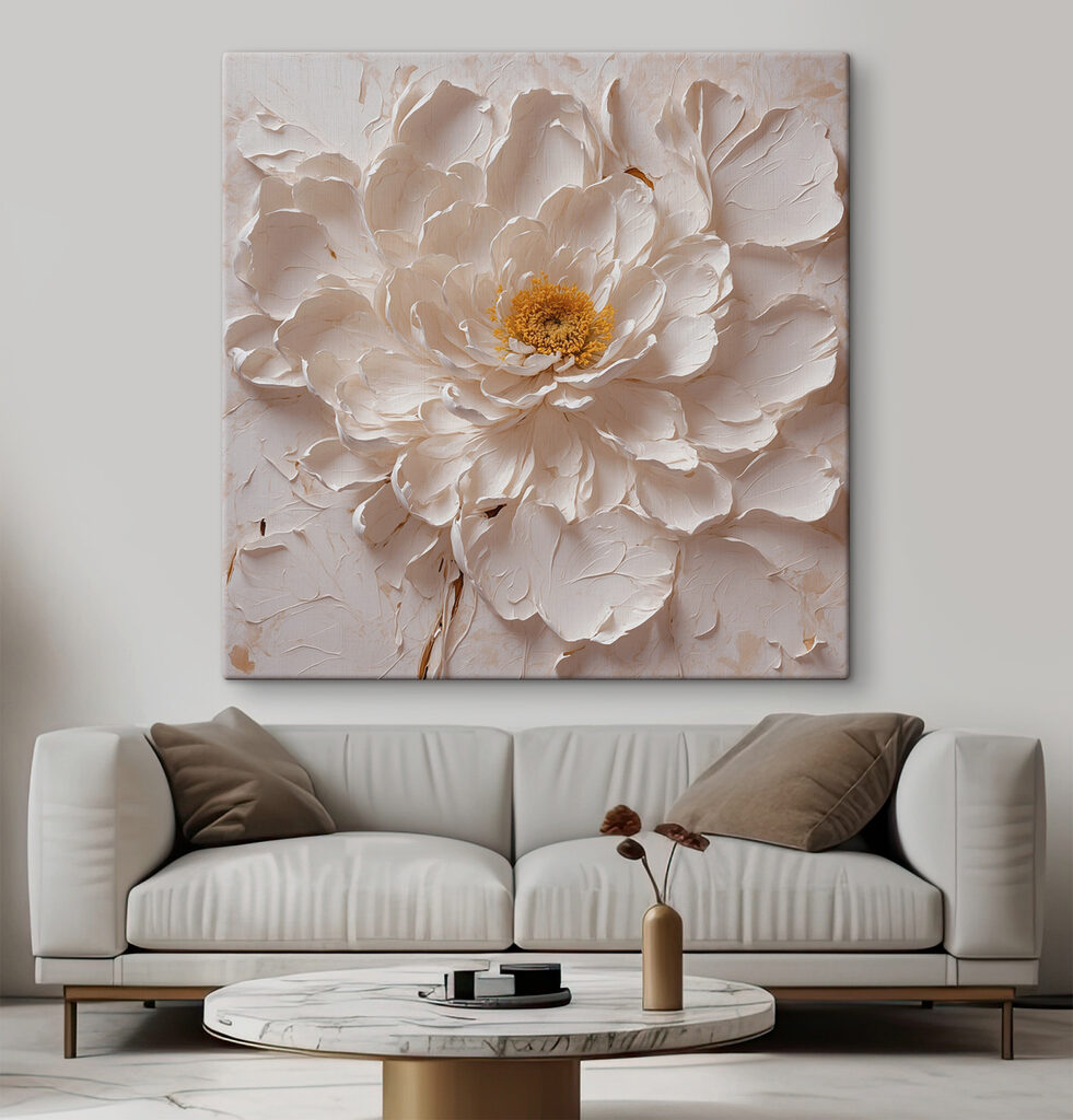 White flower with a yellow center