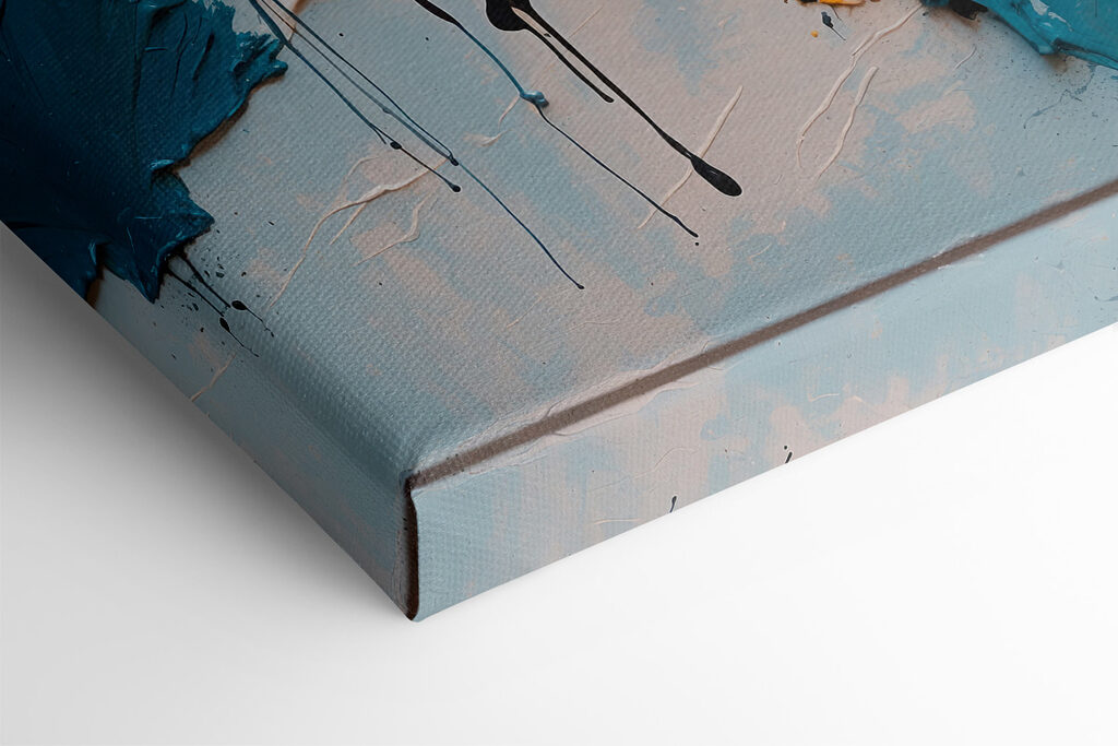 Painting of blue and orange paint