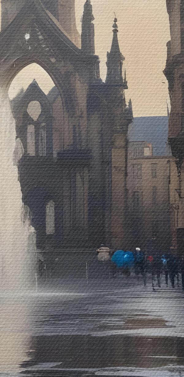 Kašna na nádvoří se sochou uprostřed Kašna na nádvoří se sochou uprostřed