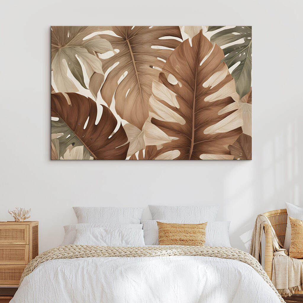 Group of brown and white leaves