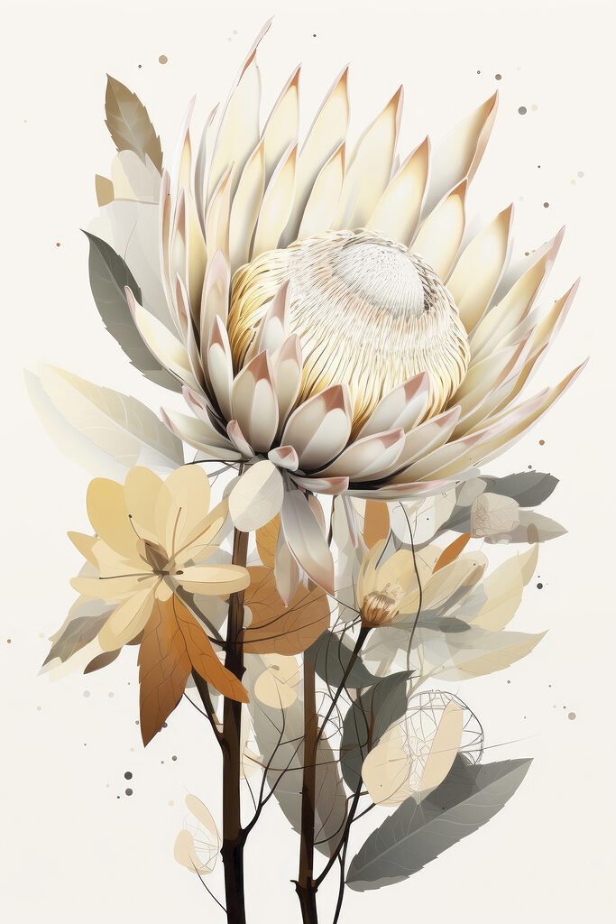 Flower with leaves and a white flower