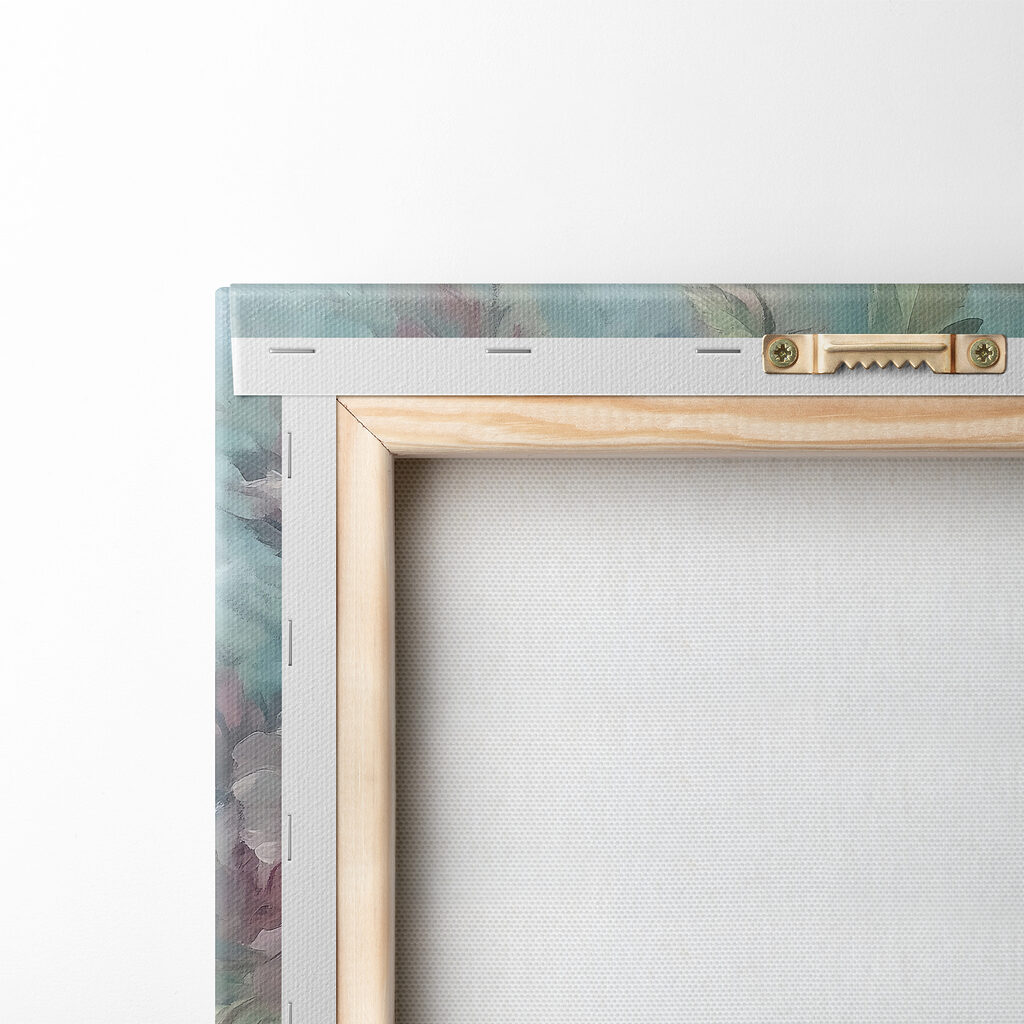 Painting of flowers on a blue background