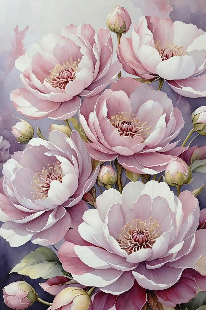 Soft petals in gentle bloom
