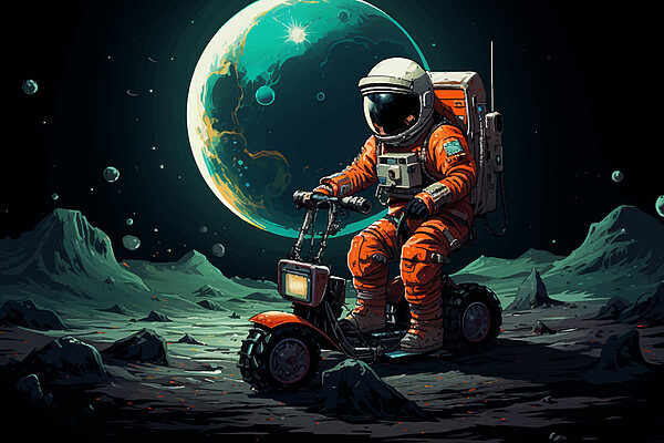 Astronaut na skútru na Měsíci Astronaut na skútru na Měsíci