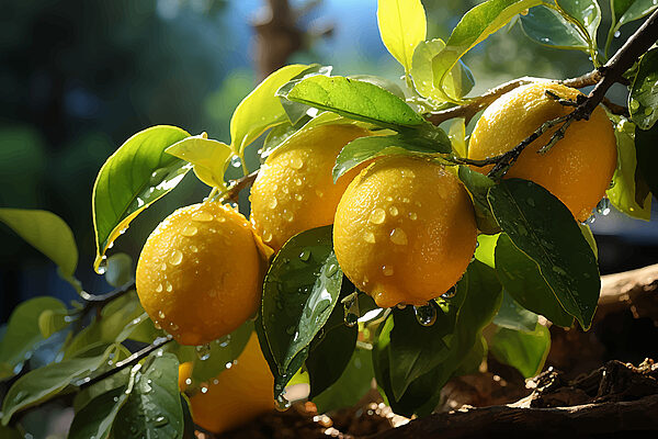 Skupina citronů na stromě Skupina citronů na stromě
