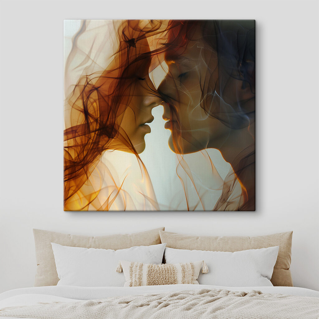 Man and woman with smoke