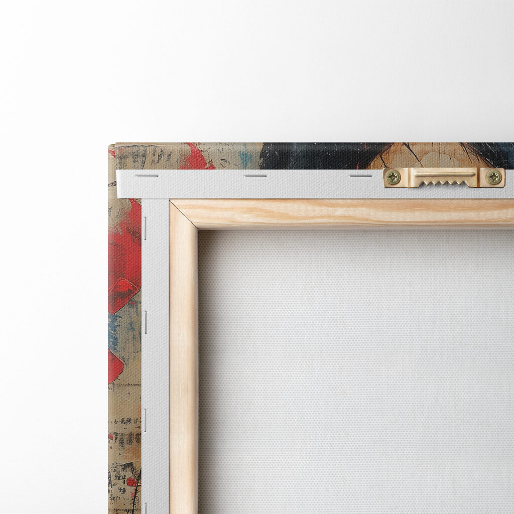 Painting of a woman holding a red rose