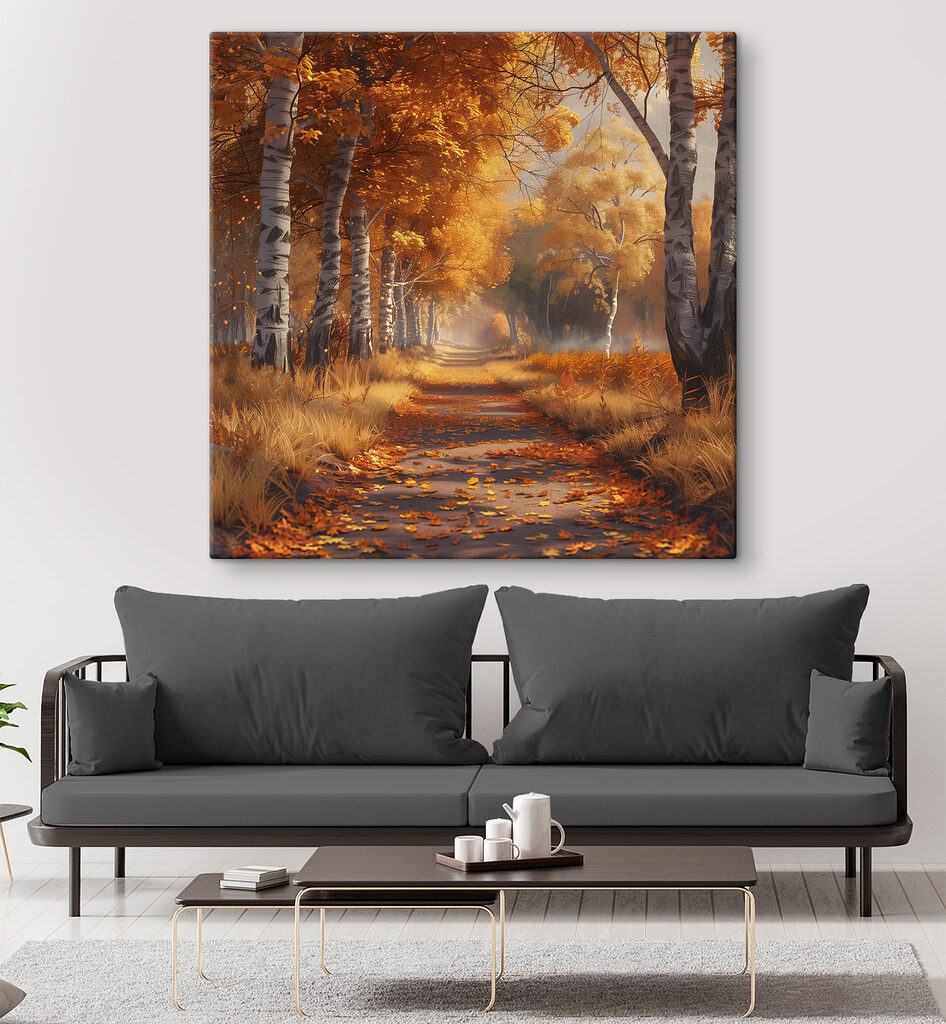 Path with orange leaves on it