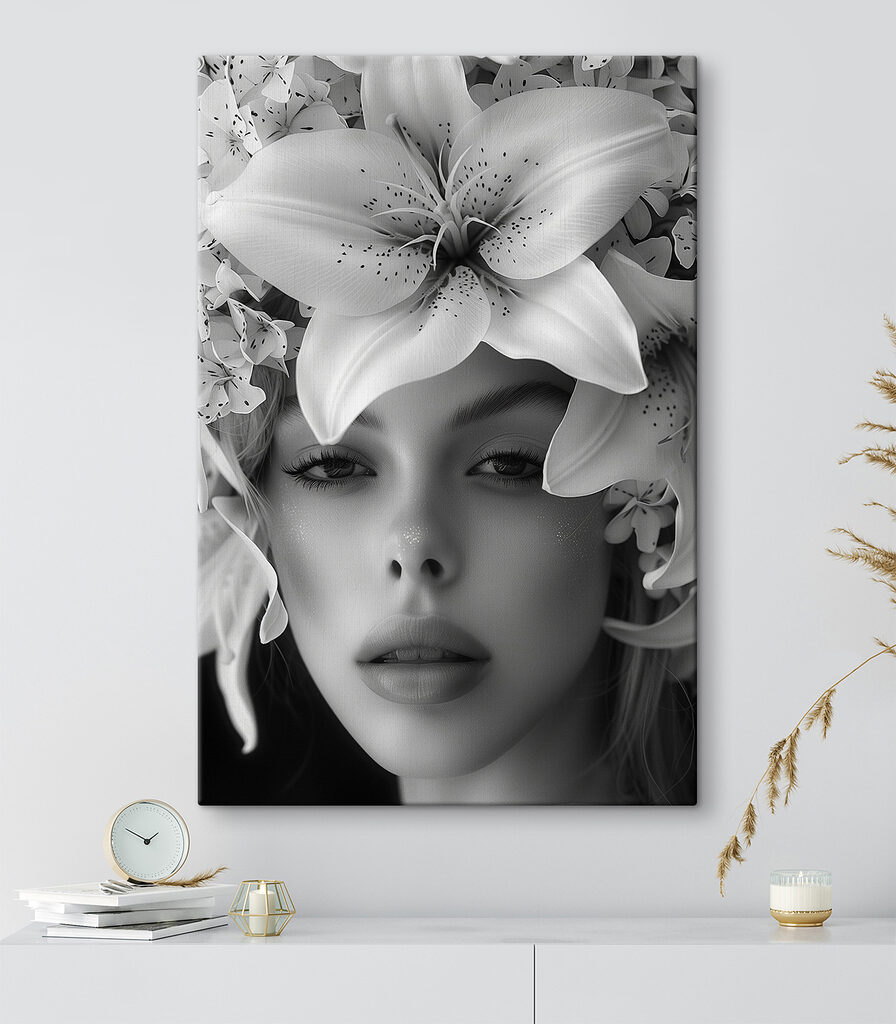 Woman with flowers on her head Woman with flowers on her head