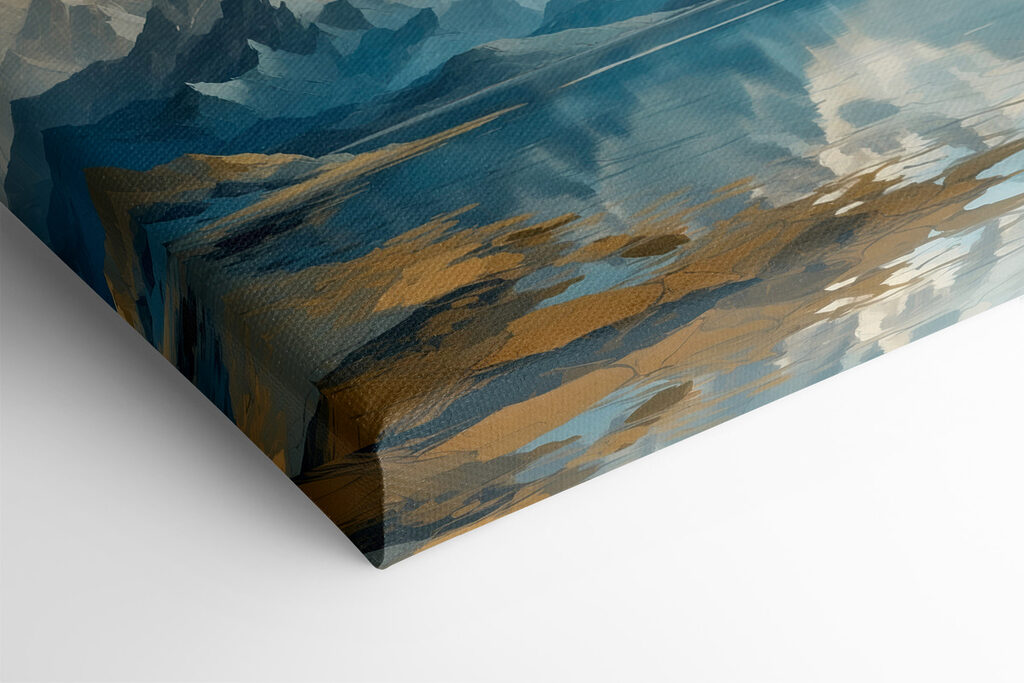 Lake with mountains and clouds