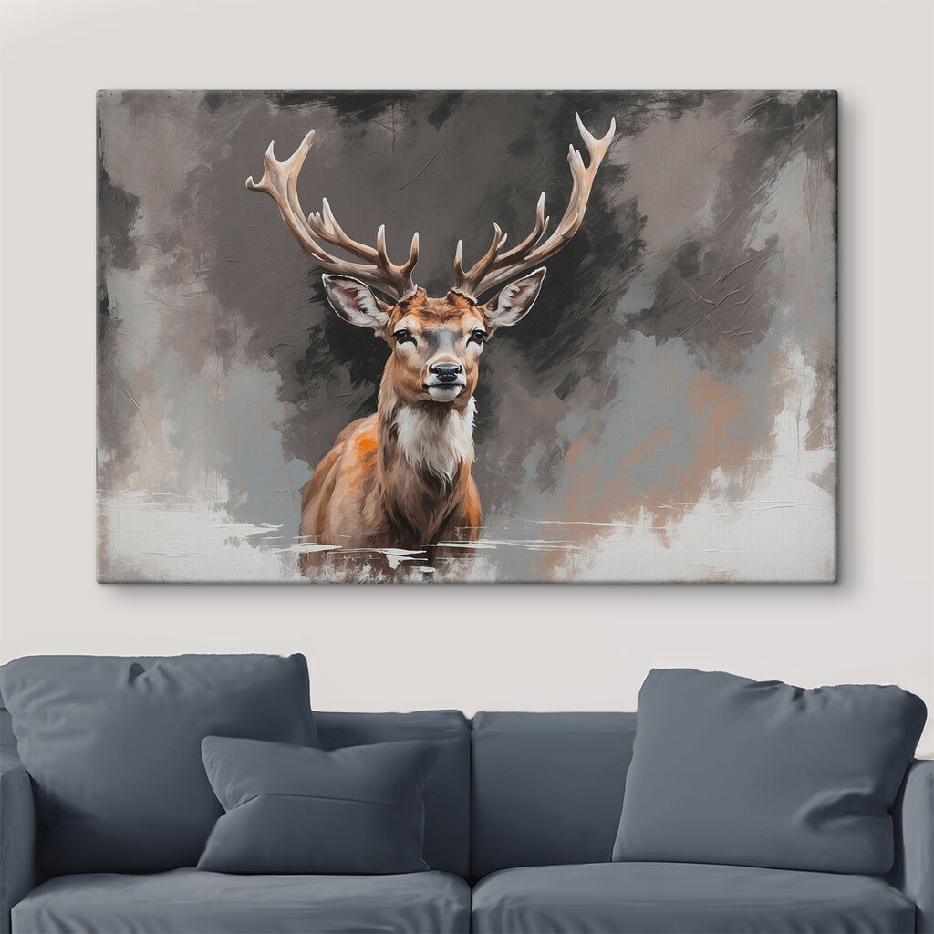 Deer with antlers looking at the camera Deer with antlers looking at the camera