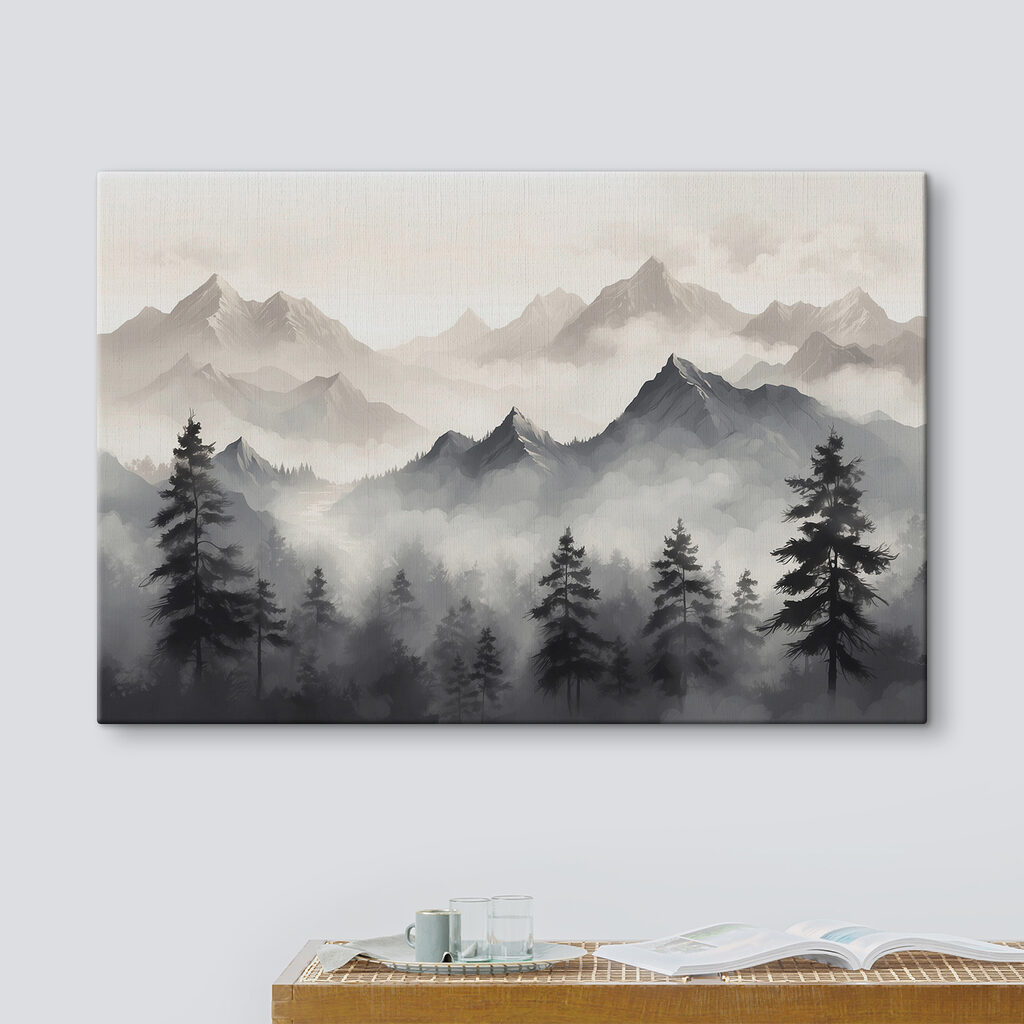 Landscape of mountains and trees