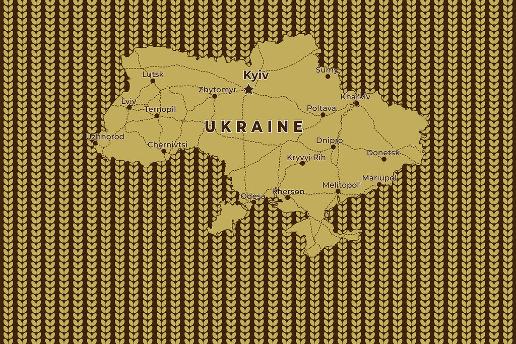Mapa Ukrajiny s čarami a městy Mapa Ukrajiny s čarami a městy