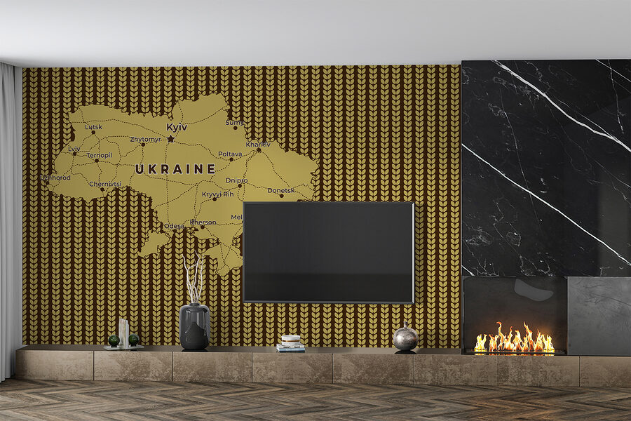 Mapa Ukrajiny s čarami a městy