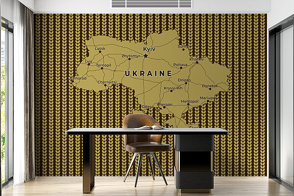 Mapa Ukrajiny s čarami a městy Mapa Ukrajiny s čarami a městy