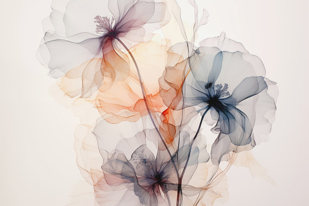 Group of flowers with different colors