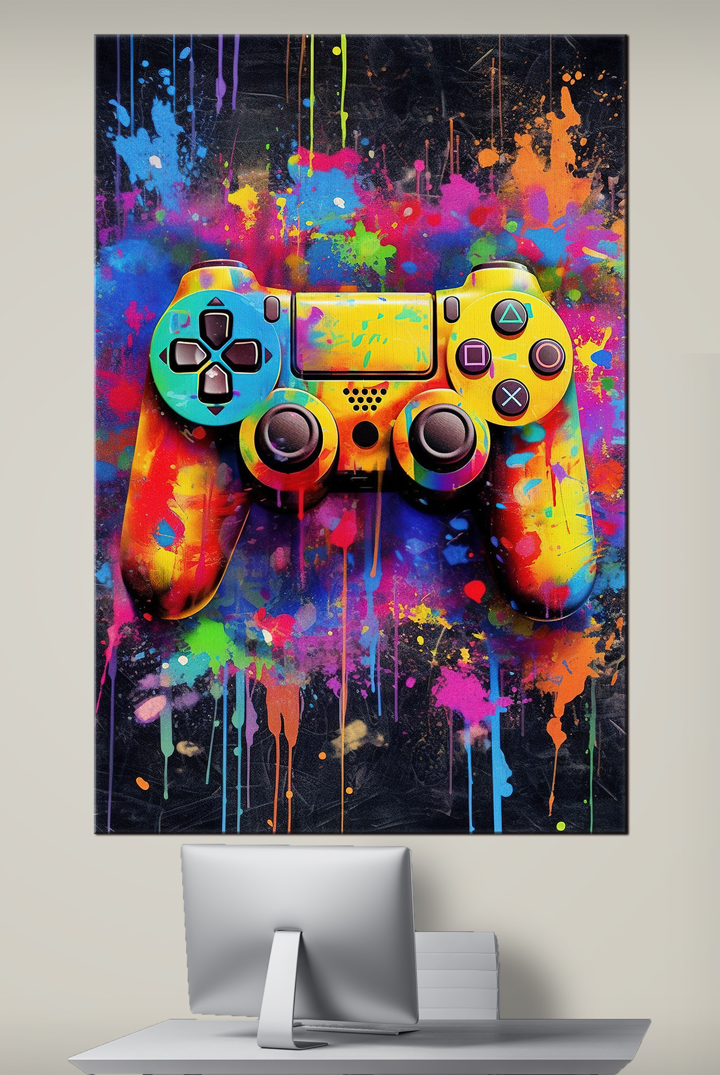 Colorful video game controller Colorful video game controller