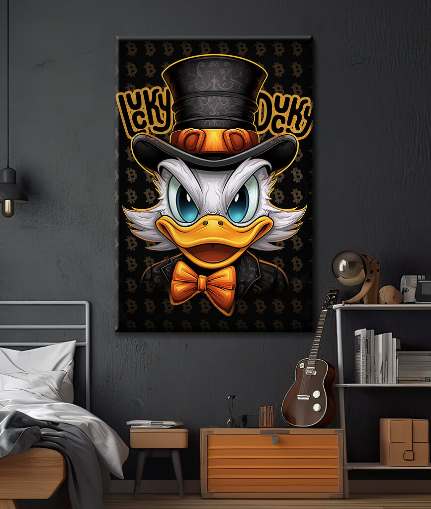 Cartoon duck wearing a top hat Cartoon duck wearing a top hat
