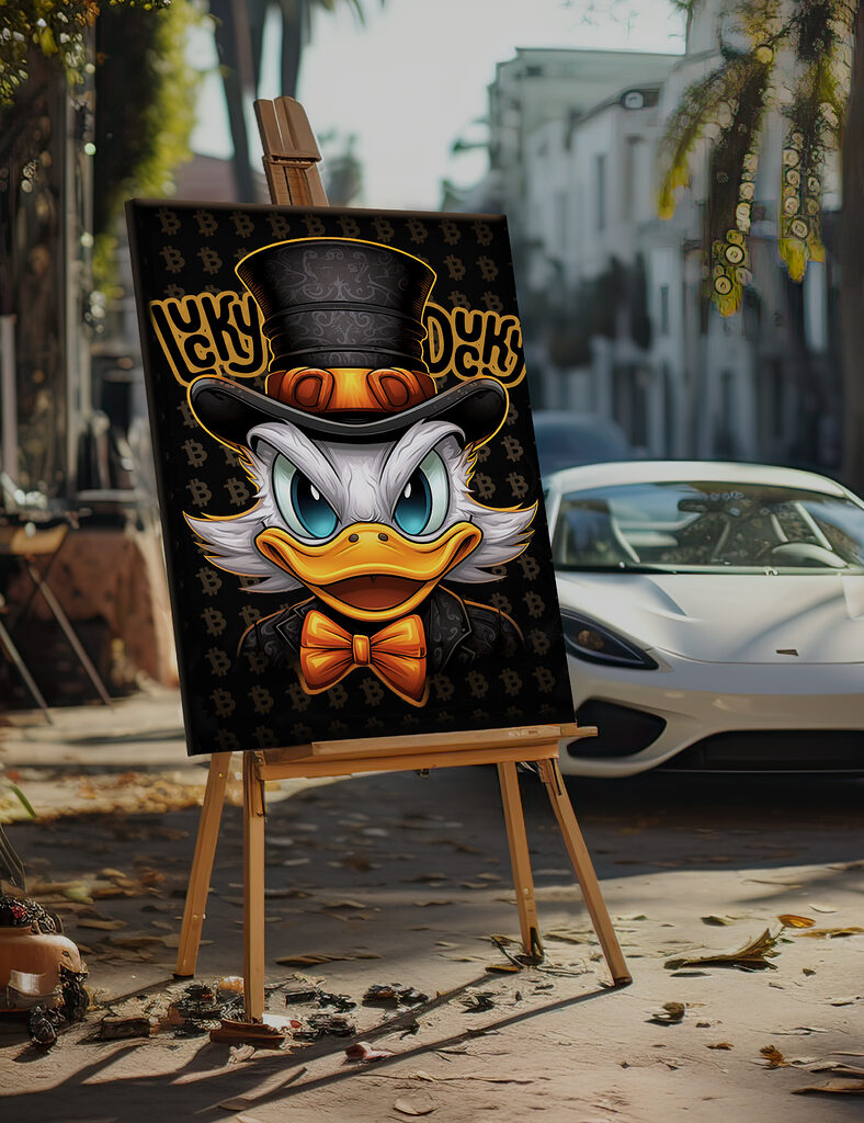 Cartoon duck wearing a top hat Cartoon duck wearing a top hat