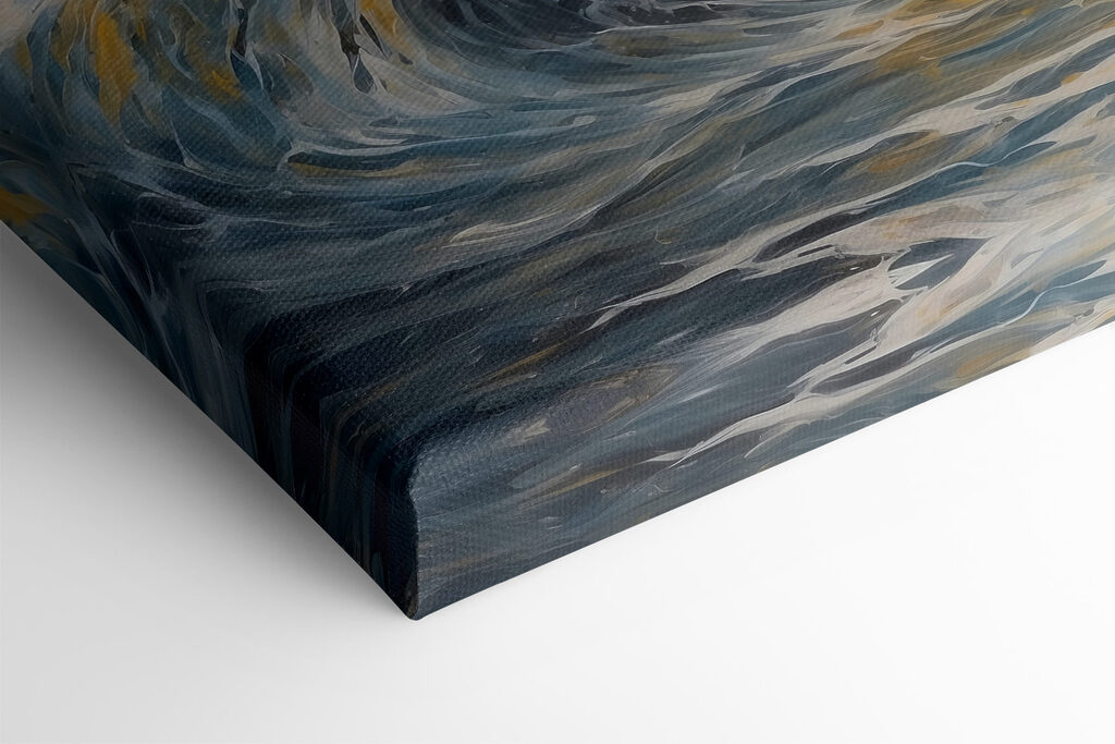 Painting of a man standing in the water Painting of a man standing in the water