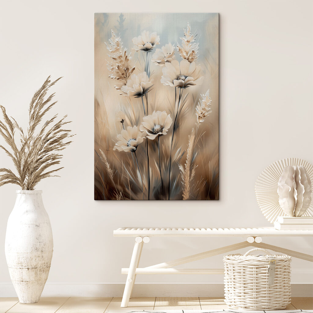 Painting of flowers and grass