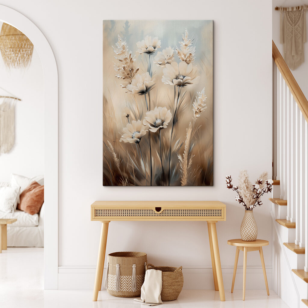 Painting of flowers and grass