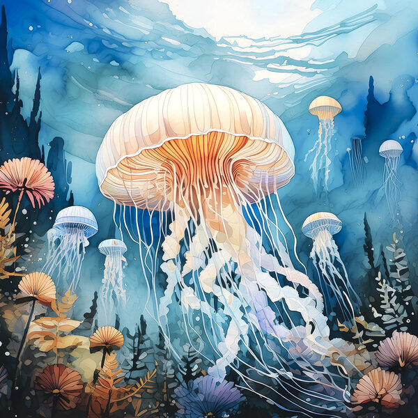 Painting of a jellyfish