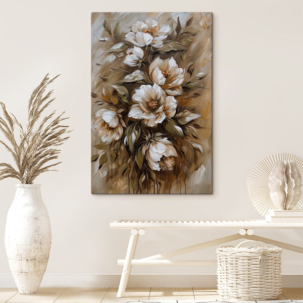 Painting of flowers and leaves Painting of flowers and leaves
