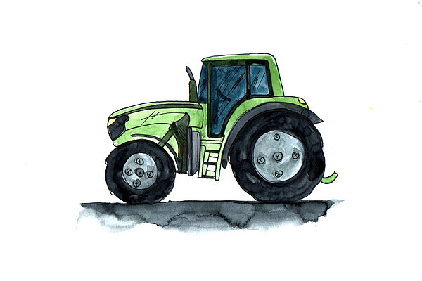 Zelený traktor s velkými koly Zelený traktor s velkými koly